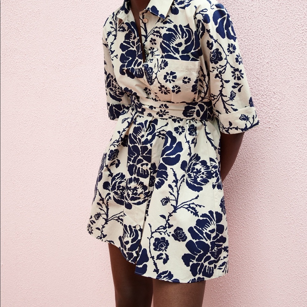 Zara FLORAL PRINT DRESS - Picture 4 of 11